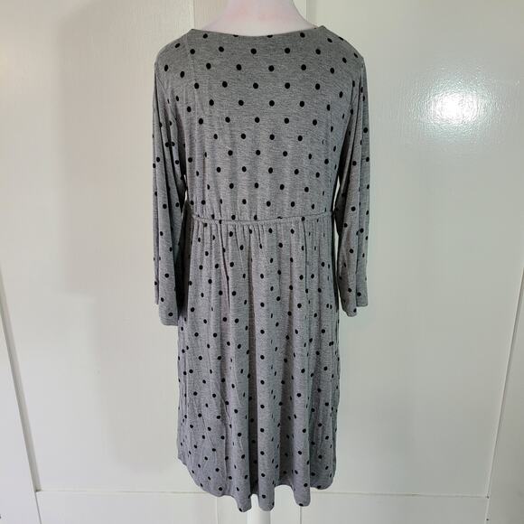 Soma Size M Casual Polka Dot V-Neck Lounge Wear House Dress Grey Casual Comfy - Picture 3 of 11